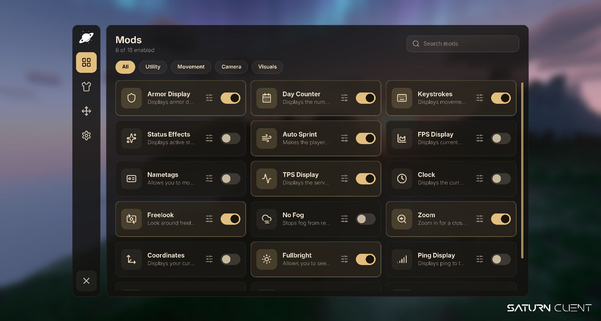 Saturn Client Screenshot